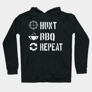 Hunt barbeque repeat Griller Hunter Gift Hoodie